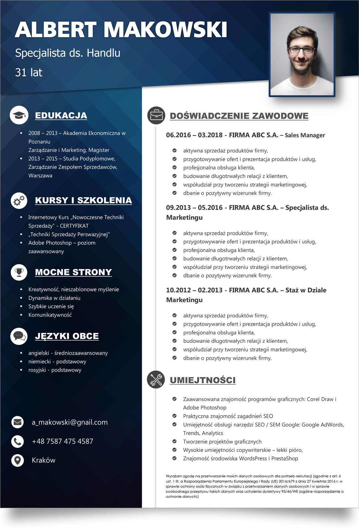 Jak Napisac Cv W Wordzie Krok Po Kroku – Curriculum Vitae Template